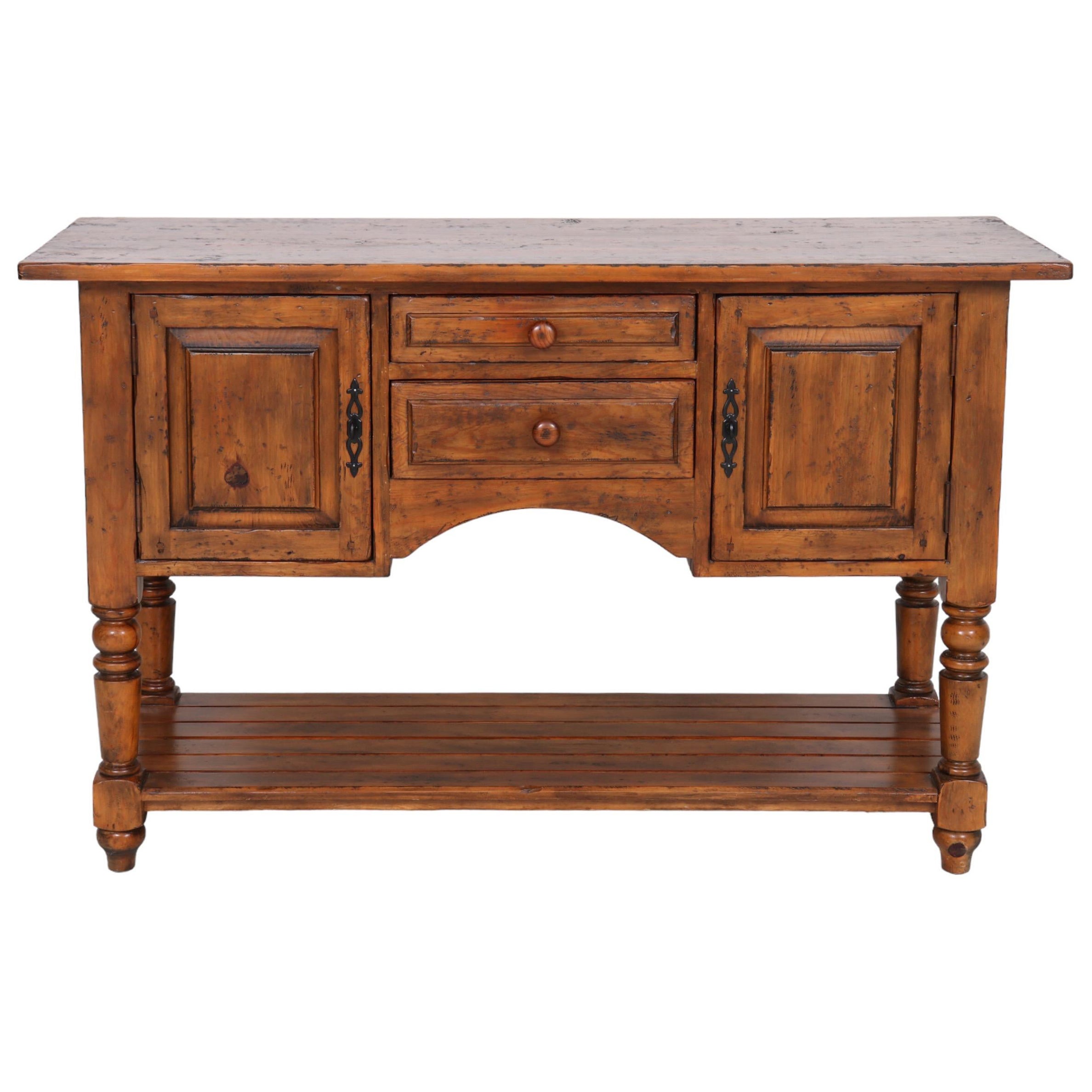 French Country Style Pine Sideboard For Sale