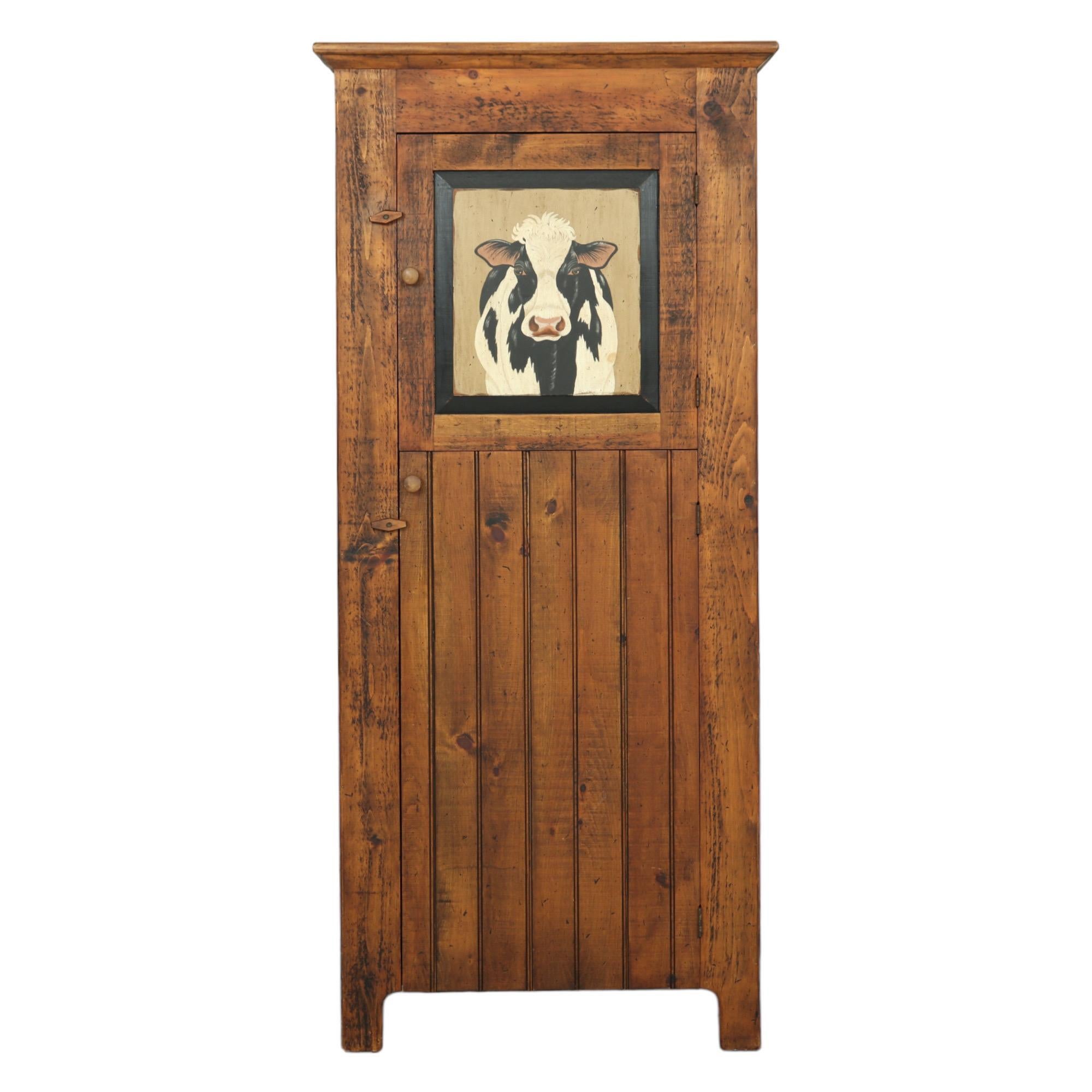Knotty Pine Farmhouse Cabinet For Sale