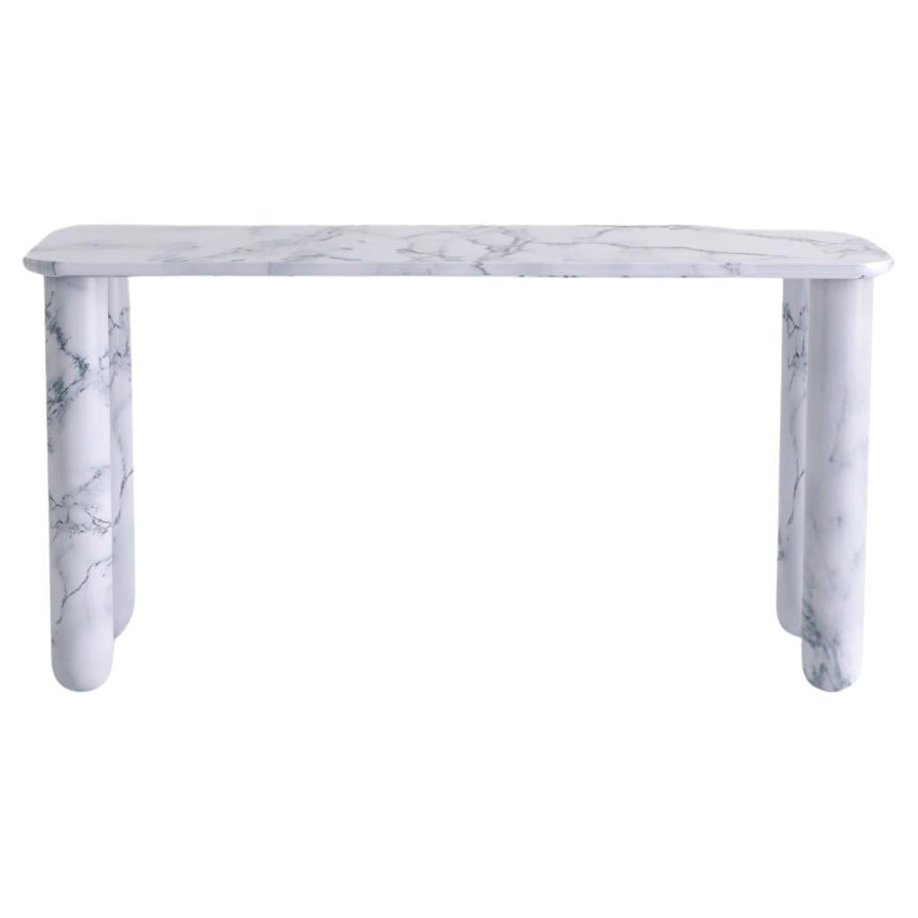 Small White Marble "Sunday" Dining Table, Jean-Baptiste Souletie For Sale