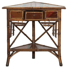 Used 19thC Bamboo Chinoiserie Corner Table