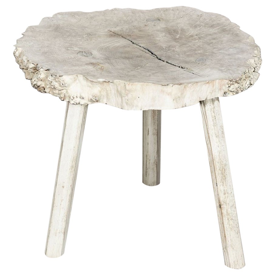 French Bleached Elm Side Tables For Sale