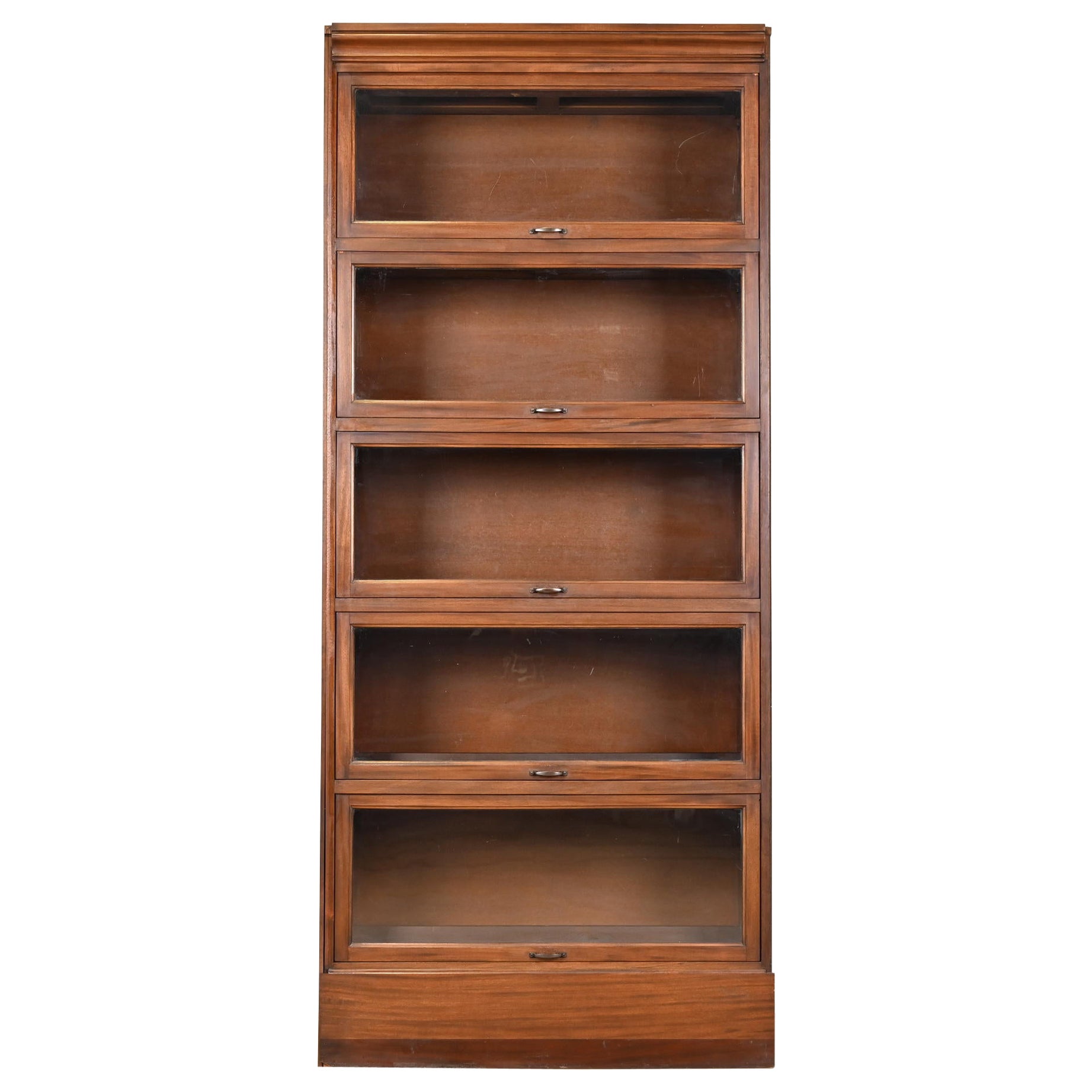 Vintage Arts & Craft Mahogany Large Five-Stack Barrister Bookcase (bibliothèque à cinq niveaux) en vente