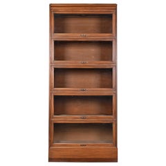 Retro Arts & Crafts Mahogany Large Five-Stack Barrister Bookcase