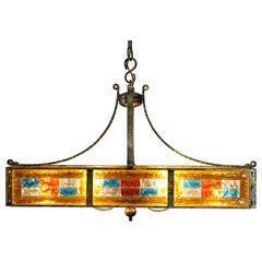 Midcentury Italian Brutalist Colors Murano Chandelier by Longobard for Poliarte