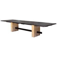 Modern Porto Wooden Dining Table in Smoked Black / Natural by CEU Studio