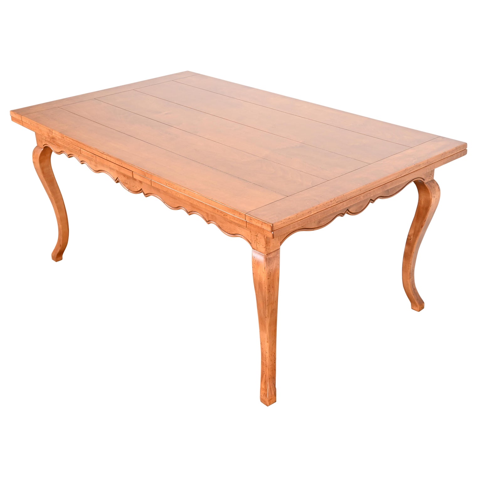 Baker Furniture Italian Provincial Maple Harvest Dining Table, Newly Refinished