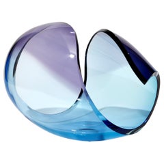  Planet in Turquoise & Purple, an Abstract Glass Centrepiece by Lena Bergström