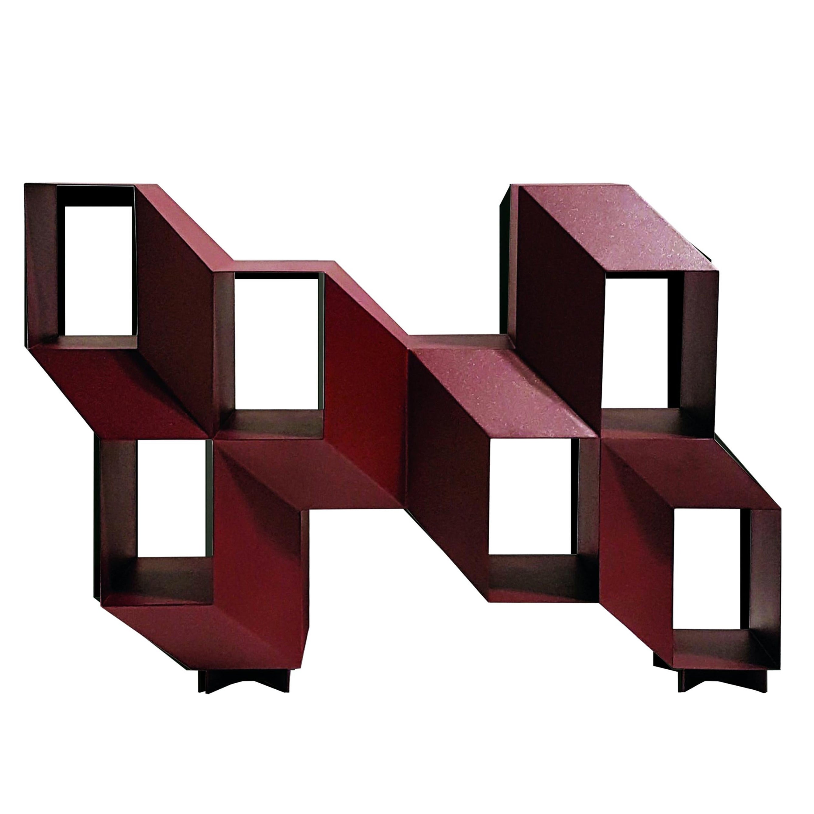 Red Sculptural "Rocky" Credenza, Charles Kalpakian For Sale