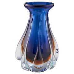 Rare vase en verre Skrdlovice conçu par Pavel Hlava, vers 1978