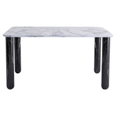 Medium White and Black Marble "Sunday" Dining Table, Jean-Baptiste Souletie