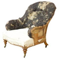 19th Century Howard and Sons Style Curved Back Armchair