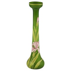 Antique An Elegant Carl Goldberg Enamelled Glass Vase, c1900