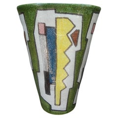 Italian Modernist Glazed Ceramic Umbrella Stand