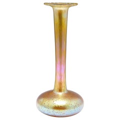 Vintage A Very Tall Gold Loetz Candia Papillon Vase, c1910