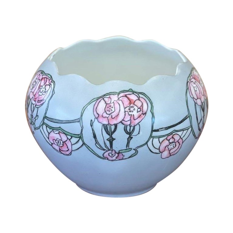 Antique Ceramic Floral Vase For Sale