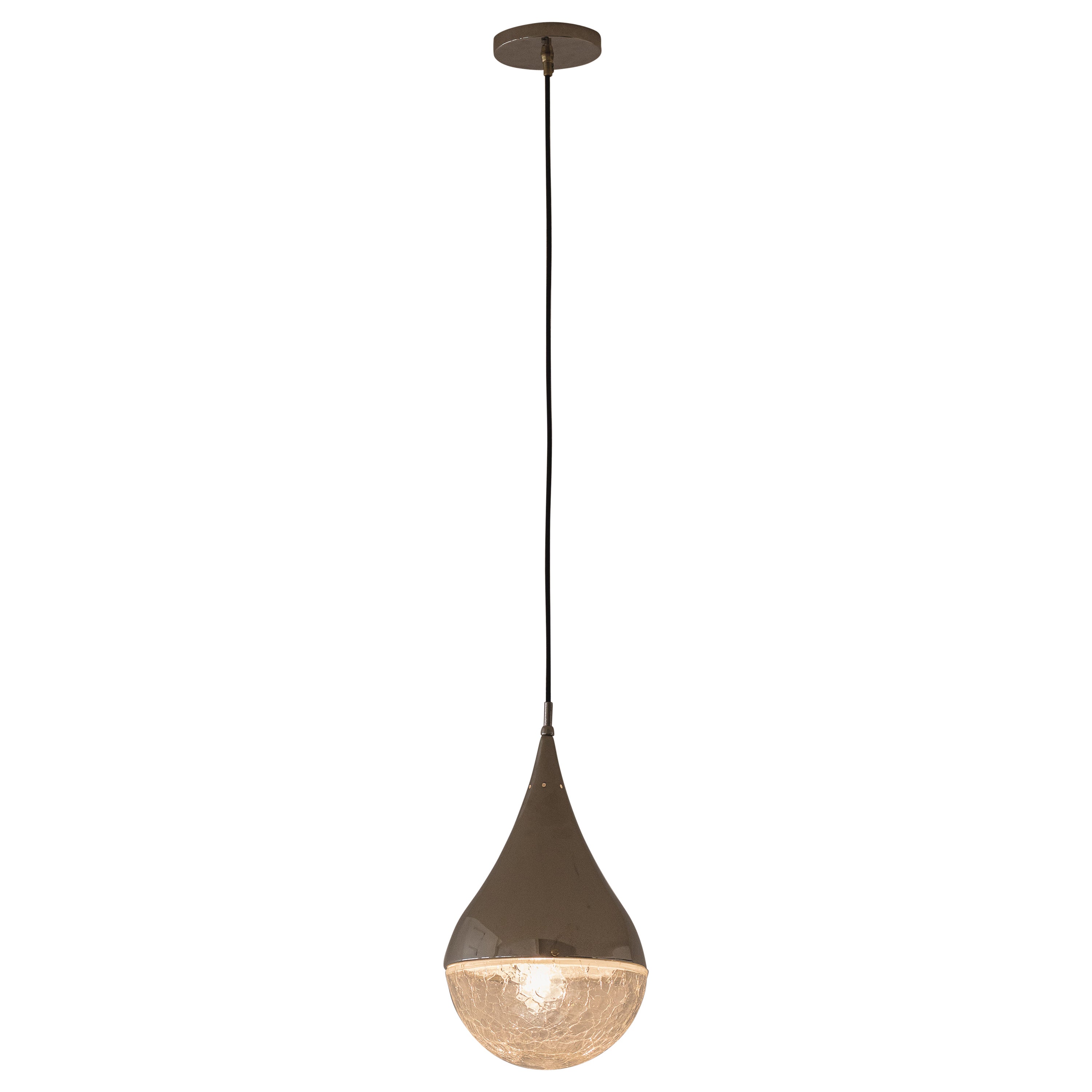 Vintage-Pendelleuchte von brasilianischem Carlo Montalto aus Eisen, Stahl und Glas, 1960er Jahre