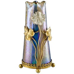 An Ormolu Mounted Loetz Volcano Papillon Vase, c1910