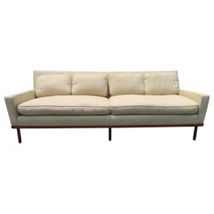 Retro Fabulous Milo Baughman Style Walnut Base Sofa Mid-Century Modern
