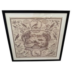 Framed Retro Linen Aviary Print