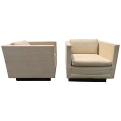 Stunning Pair Harvey Probber Cube Lounge Chairs Mid-Century Modern