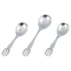 Vintage Danish Silversmith, Three Sugar Spoons, Danish 830 Silver, 1930/40s