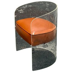 Vintage Boho Lucite Tub Chair After Kagan