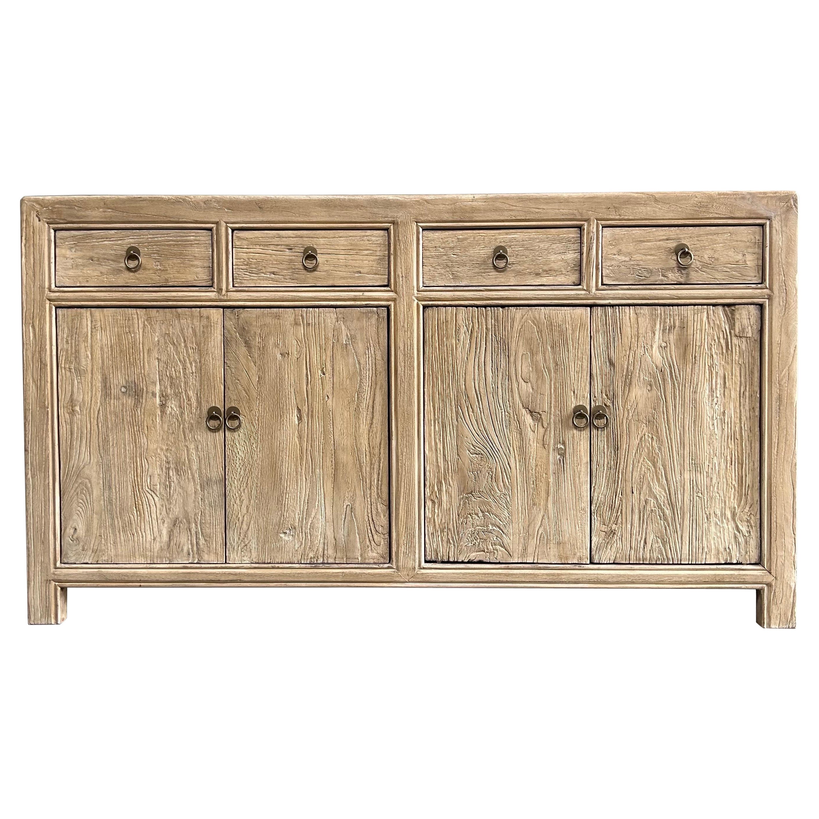 Luna Double Reclaimed Wood Cabinet with Drawers For Sale