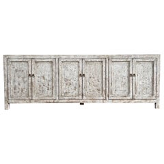 Large Reclaimed Wood Cabinet with 6 Doors