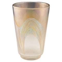 Loetz Art Deco Gold Iridescent Tapered Series III Vase, c1930