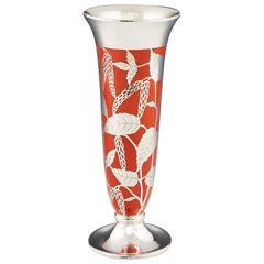 A Very Fine Signed Friedrich William Spahr Silver Overlay Vase, c1938