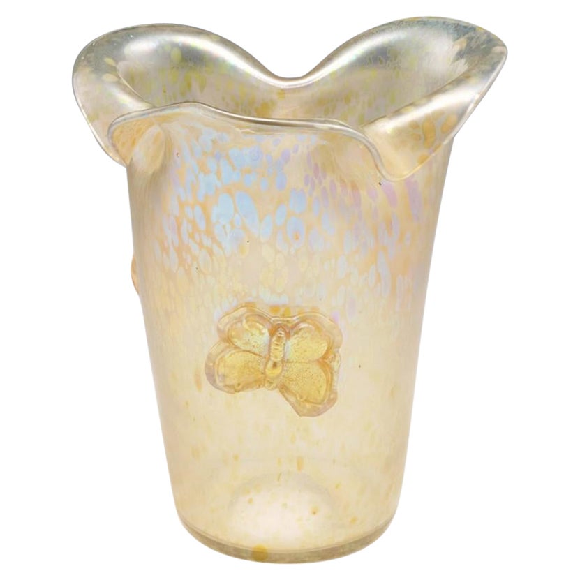 Signed Loetz Candia Papillon Iridescent Vase, c1910 For Sale
