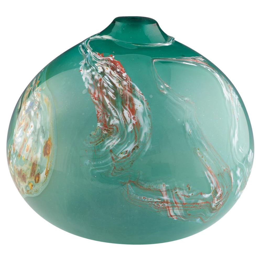A Daniel Edler Hand Blown Studio Glass Globe Vase, c1980