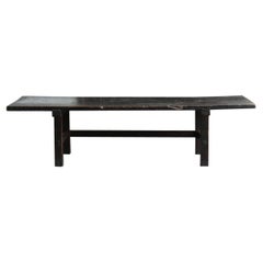 Rare Japanese Antique Wooden Black Low Table/Wabisabi Sofa Table/1800s/Edo-Meiji