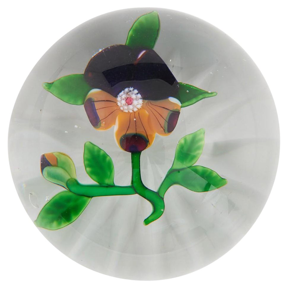 An Antique Baccarat Pansy Paperweight, c1880 For Sale