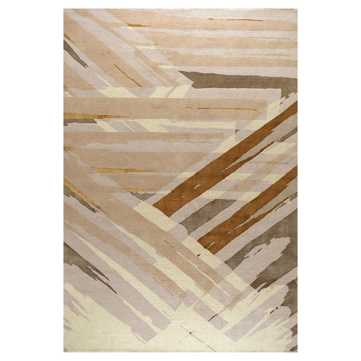 "Omni" Alfombra contemporánea de lana y seda del Himalaya