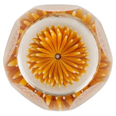 Vintage A Perthshire Golden Dahlia Paperweight, 1986