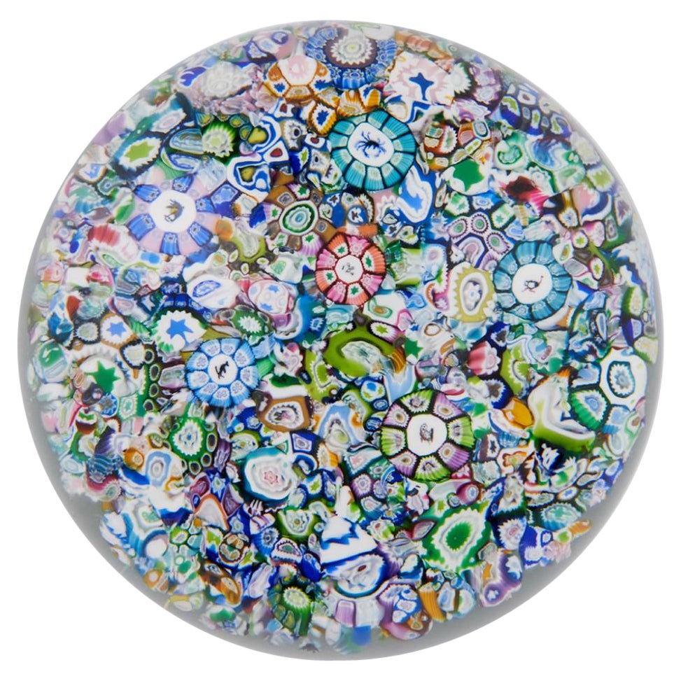 A Perthshire Magnum Close Packed Silhouette MIllefiori Paperweight, 1987 For Sale