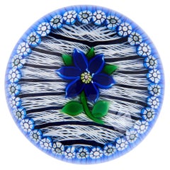 Used A Fine Perthshire Blue Gentian Paperweight, 1981