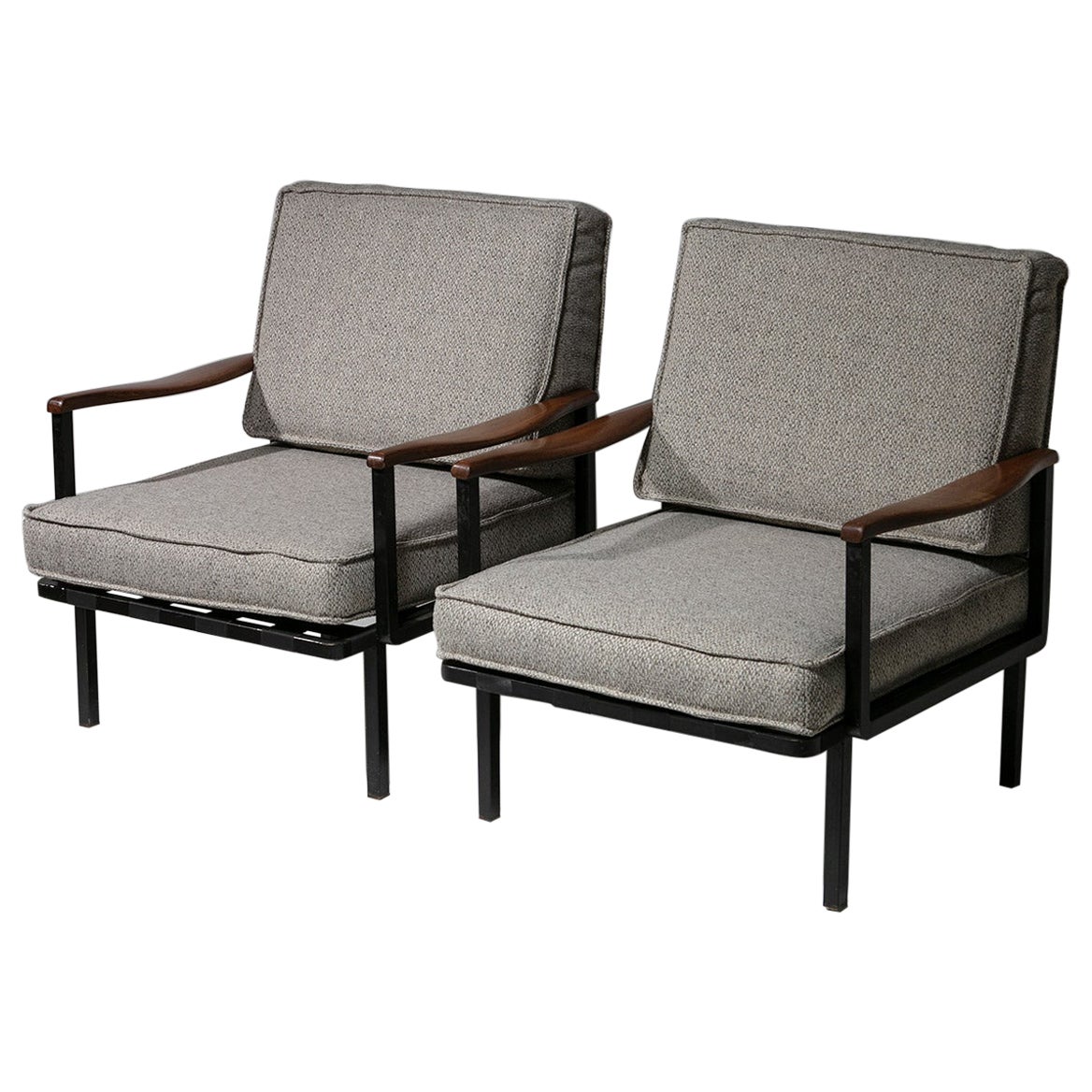 Rare Pair of Lounge Chairs Model P24 by Osvaldo Borsani for Tecno, Italy, 1960s