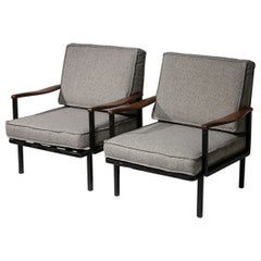 Rare Pair of Lounge Chairs Model P24 by Osvaldo Borsani for Tecno, Italy, 1960s