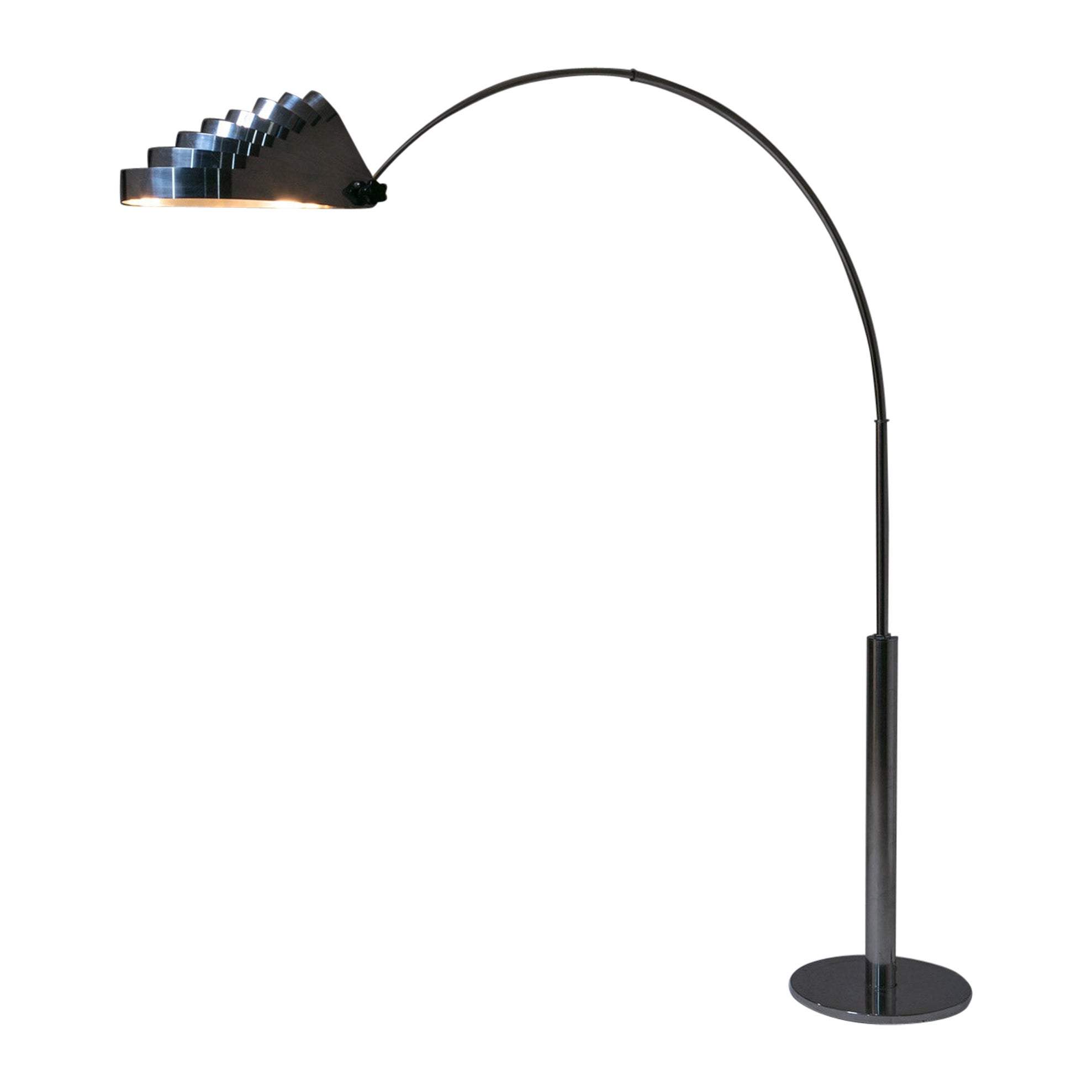 Große Space Age-Stehlampe aus Stahl von Lampter, Italien, 1970er Jahre