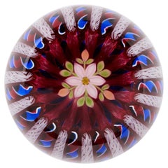 Vintage A Perthshire Crown Flower Overlayed Paperweight, 1996