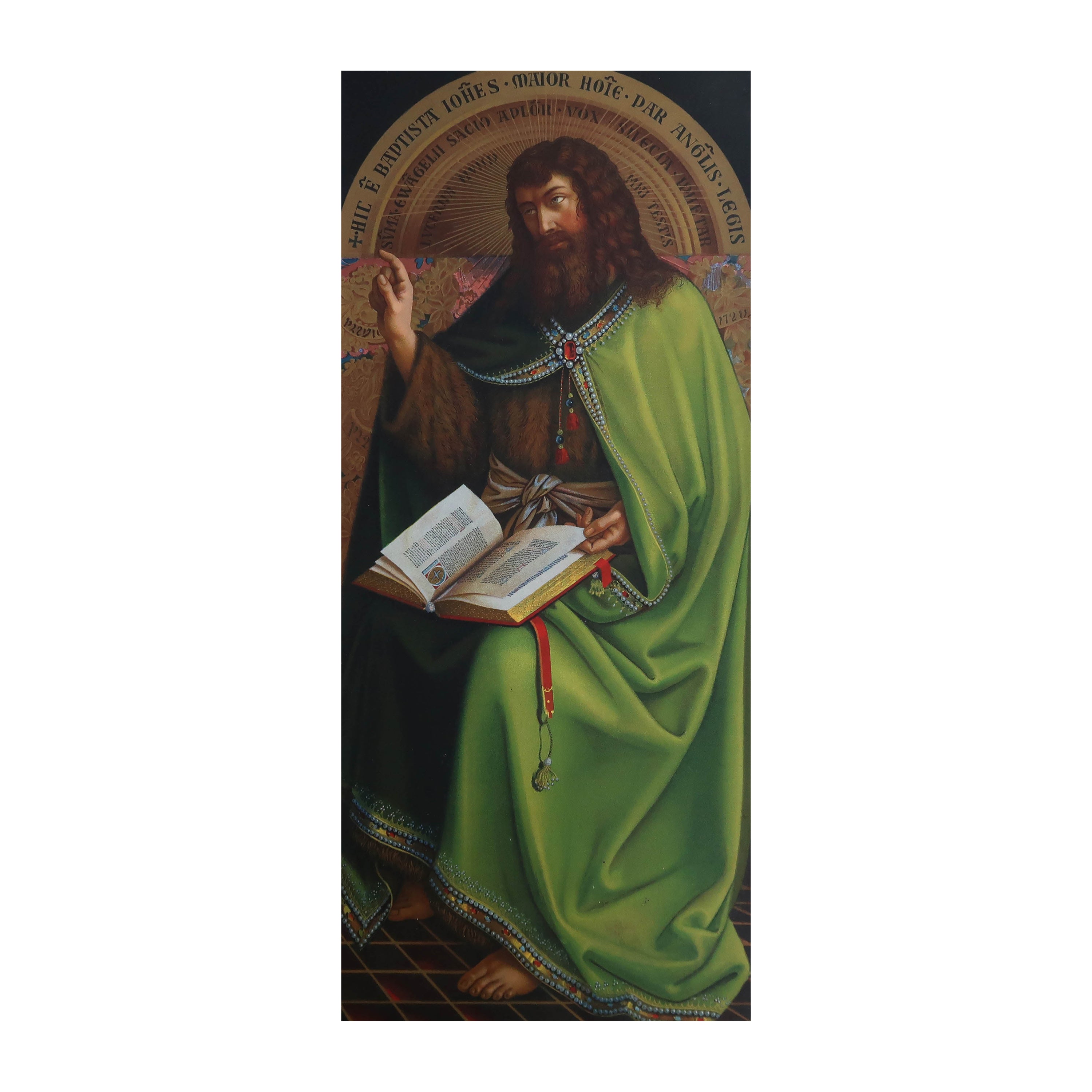 Antique Print of St. John the Baptist. After Van Eyck. C.1870 For Sale