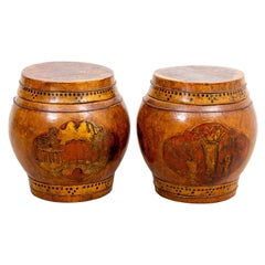 Fair of Late Qing Dynasty Chinese Rice Barrels