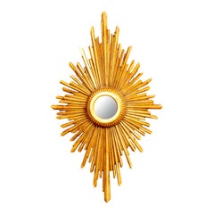 Mid-century Gilded Starburst Mirror