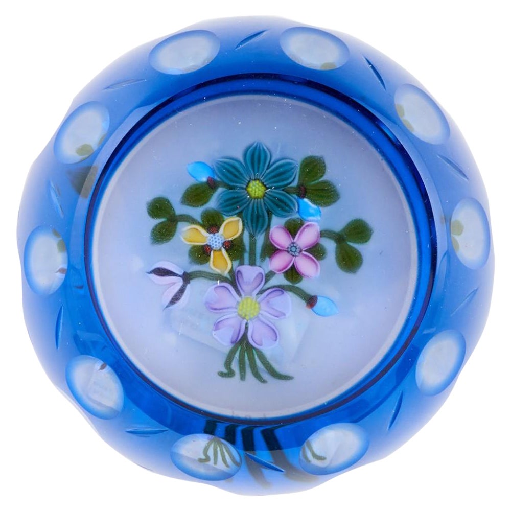 A Perthshire Bouquet Flash Overlay Paperweight, 1997 For Sale