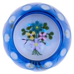 Vintage A Perthshire Bouquet Flash Overlay Paperweight, 1997
