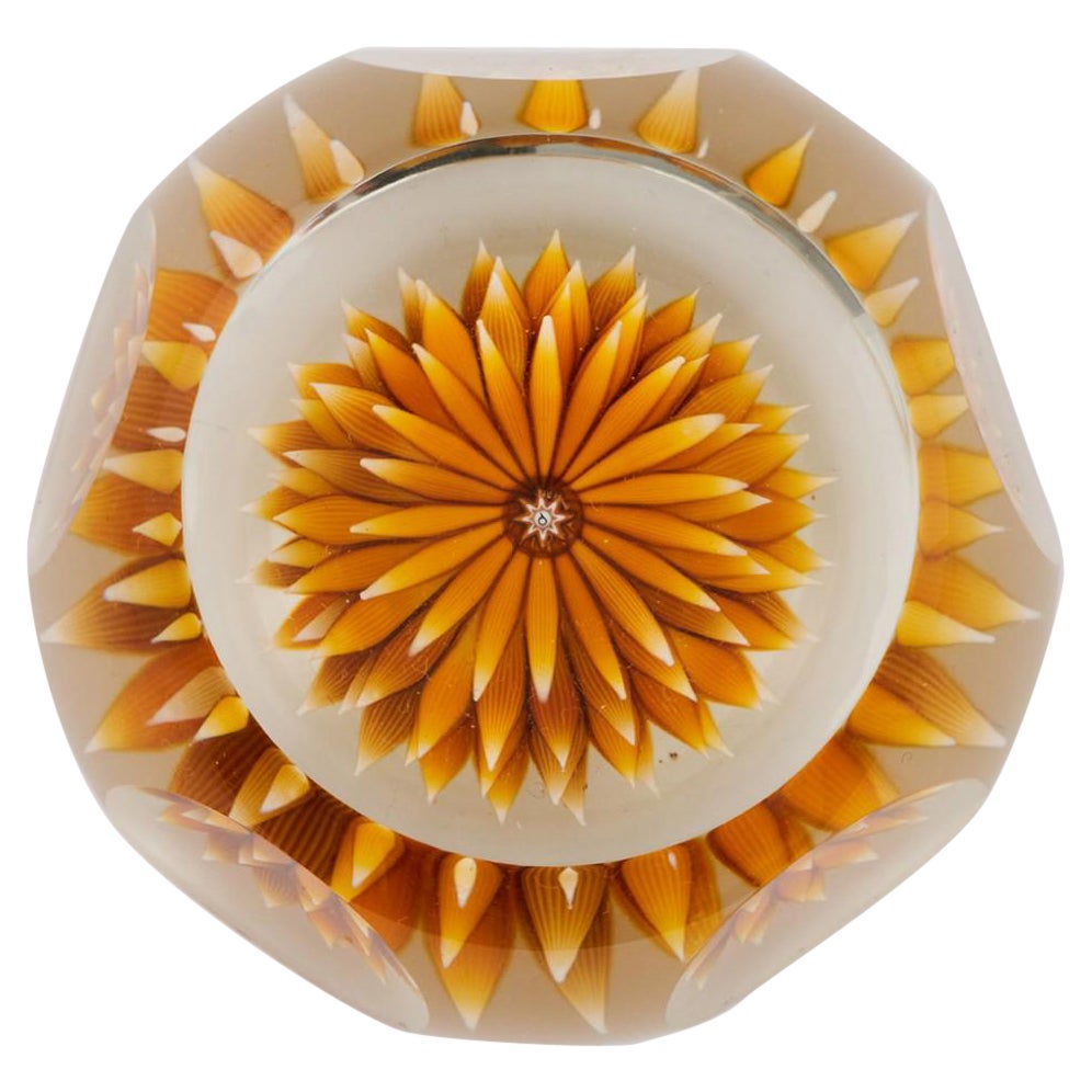 A Perthshire Golden Dahlia Paperweight, 1986 For Sale