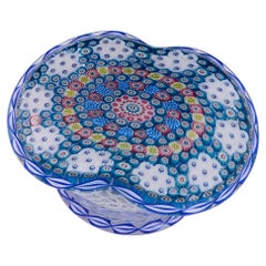 Used Saint Louis Basket of Flowers Millefiori Paperweight, 1981