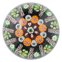 Vintage A Paul Ysart Concentric Millefiori Paperweight, c1950